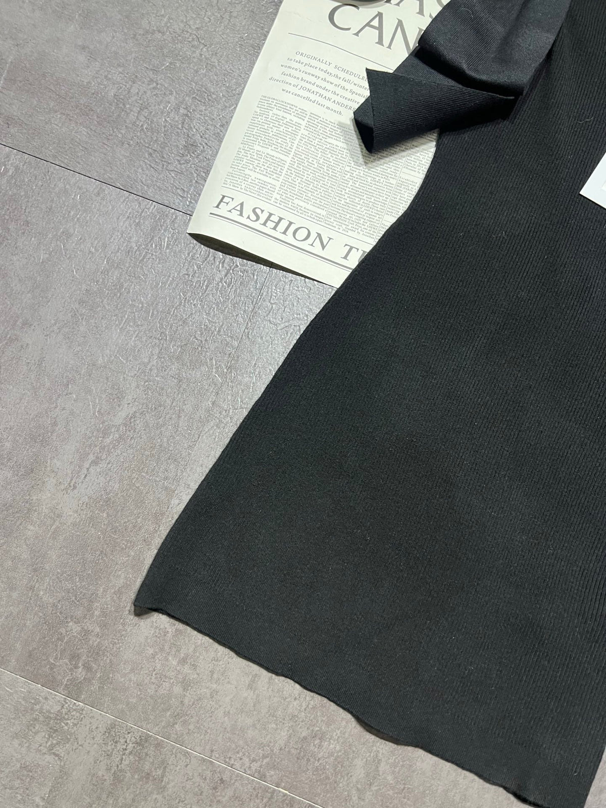 CC 25K Bow Series Off-Shoulder Dress Black Wool