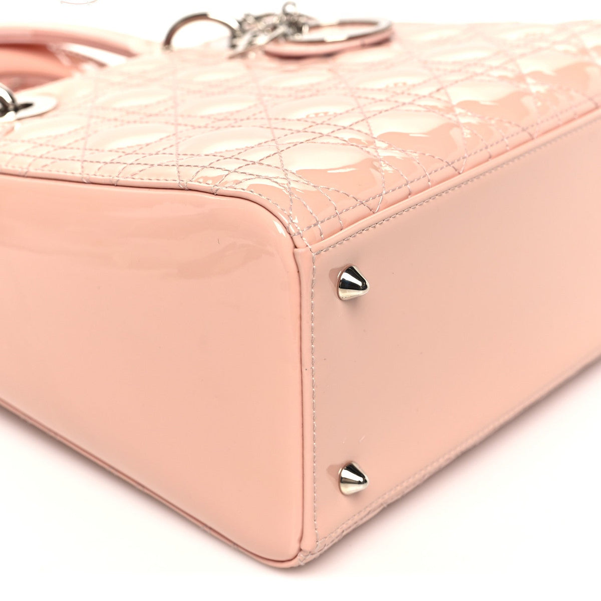 Patent Cannage Medium Lady Dior Light Pink