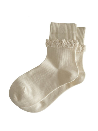 Rufia - Padded Lace-embroidered Mid-calf Socks