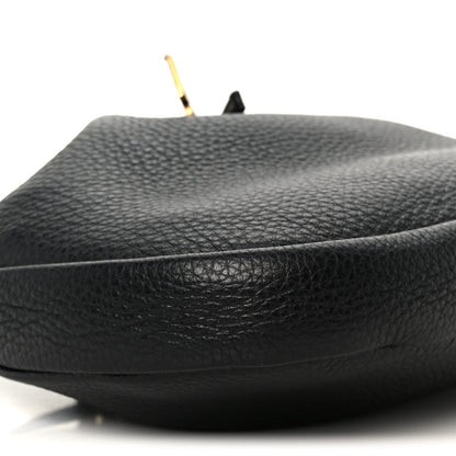 Grained Deerskin Paris VII Small Flat Hobo Black