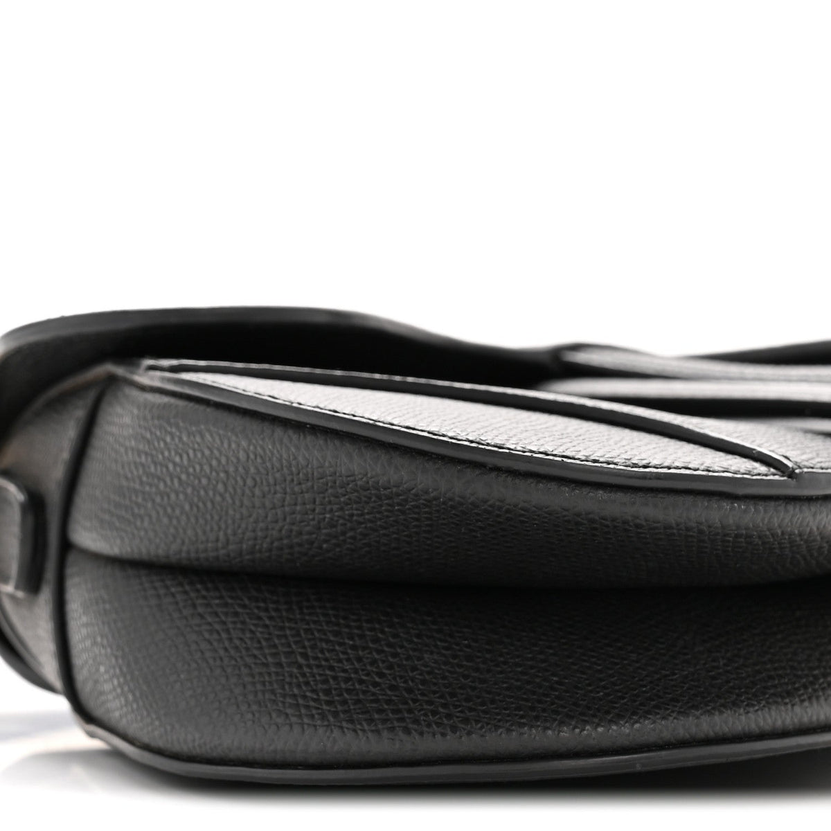 Grained Calfskin Mini Saddle Bag Black