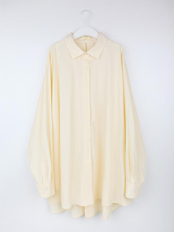 Long Sleeves Loose Buttoned Hollow Pleated Solid Color Split-Joint Lapel Blouses&Shirts Tops