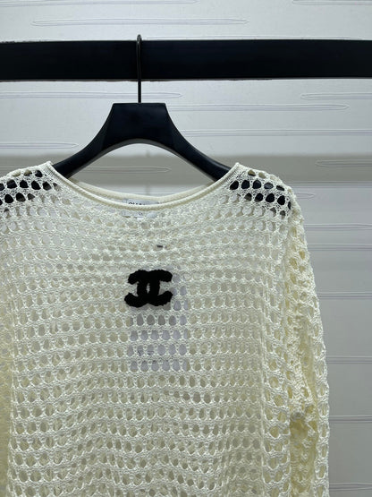 CC Ayered Long-Sleeved Top Ivory Knit 343583