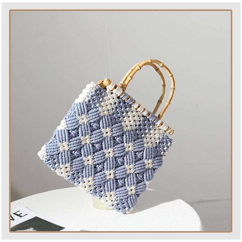 Fashion Rhomboids Thread Woven Bag