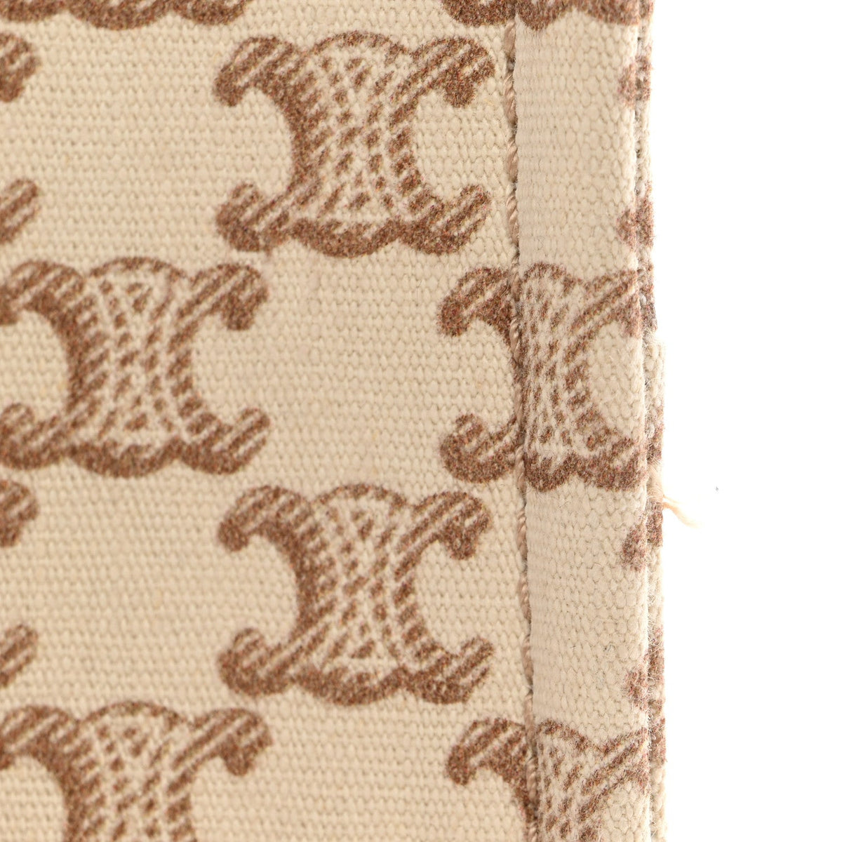 Canvas Calfskin Triomphe Print Small Cabas Thais White