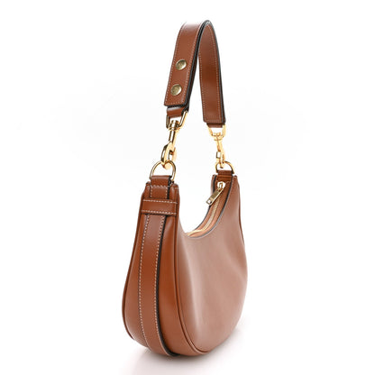 Smooth Calfskin Medium Strap Ava Shoulder Bag Tan