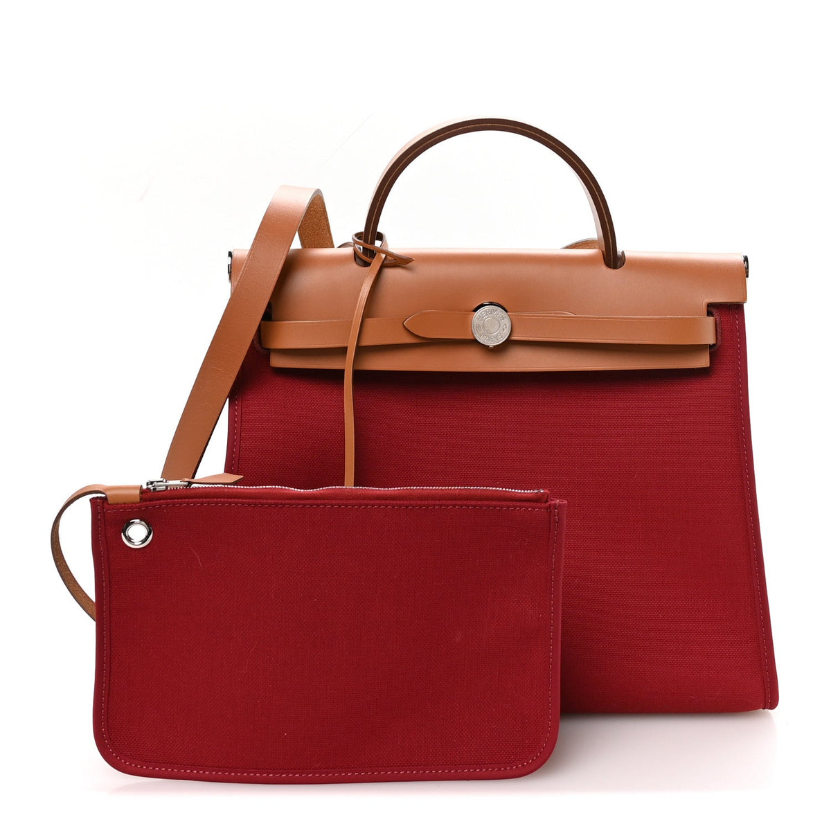 Vache Hunter Toile Herbag Zip 31 PM Rouge Grenat Natural
