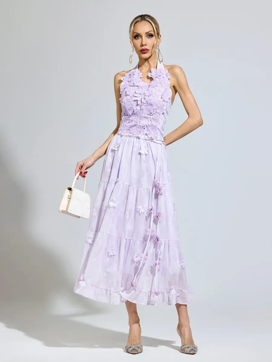 Talia Purple Lace Two-Piece Set