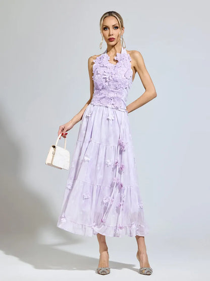 Talia Purple Lace Two-Piece Set