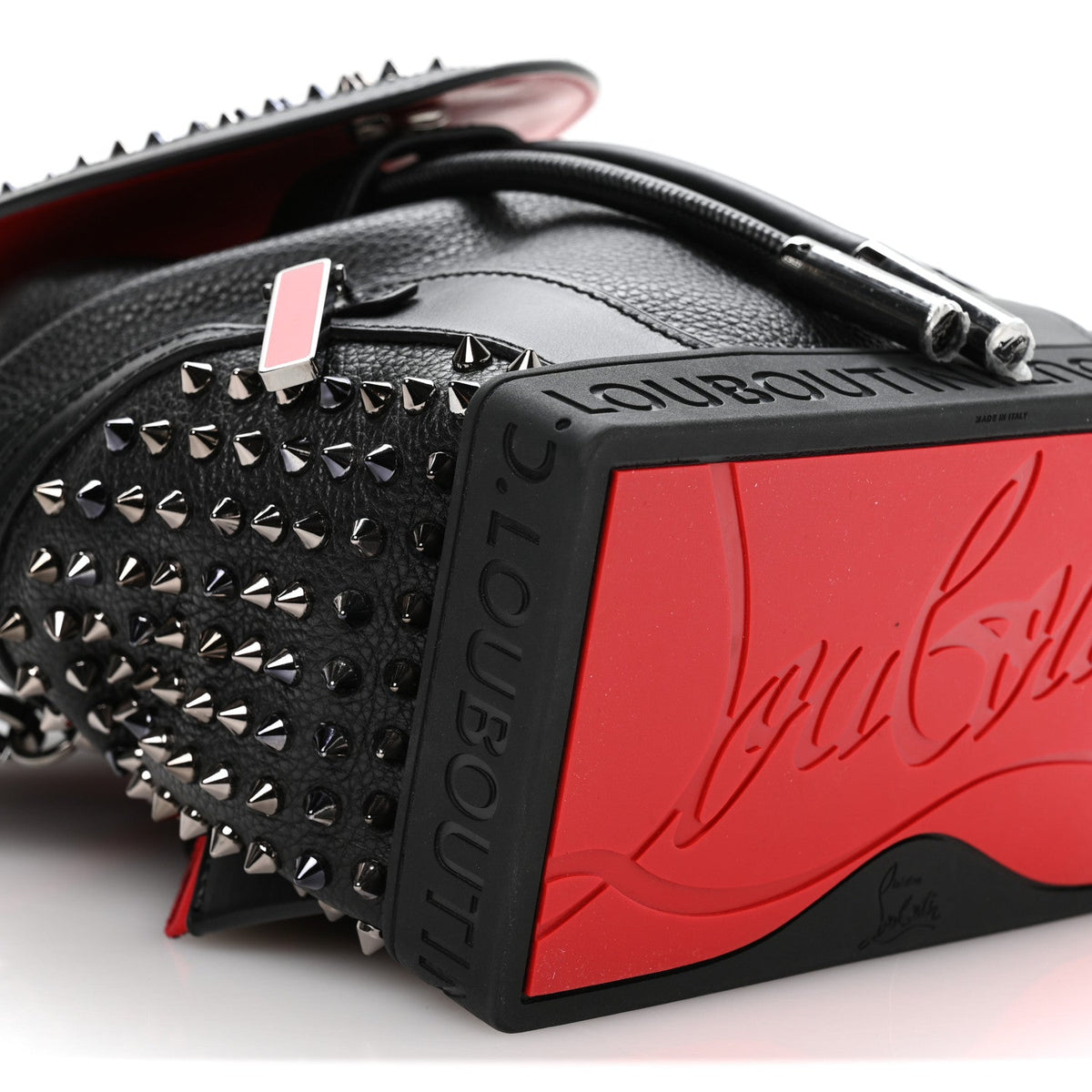 Calfskin Spiked Small Explorafunk Backpack Black