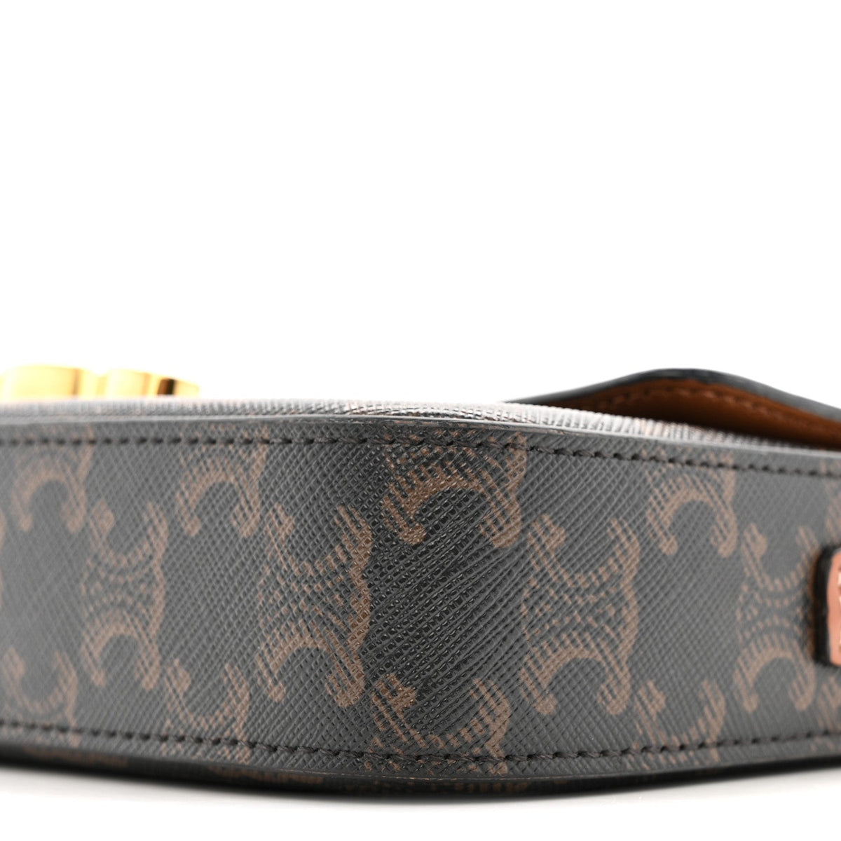 Canvas Calfskin Triomphe Shoulder Bag Tan