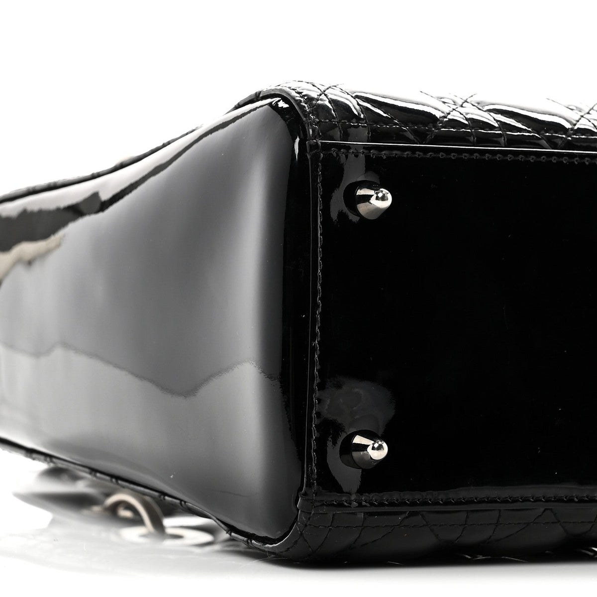 Patent Cannage Medium Lady Dior Black