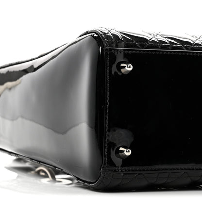 Patent Cannage Medium Lady Dior Black