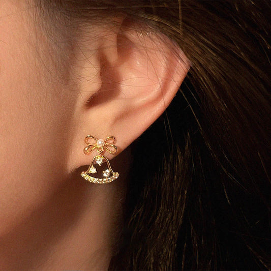 Elegant Hollow Bow Knot Bell Dangle Earring