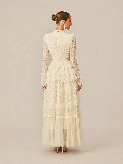 Anika Lace Tiered Maxi Dress