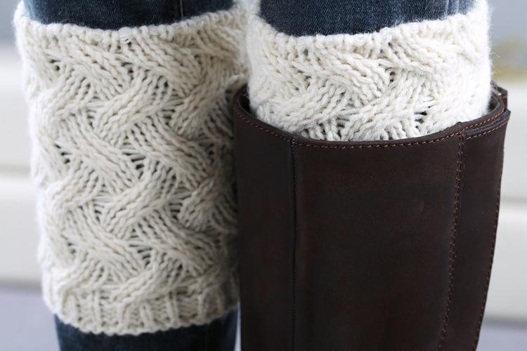 Christmas Boot Cuff Thick Short-Sleeved Thick Thick Bamboo Knit Wool Yarn Socks - 1