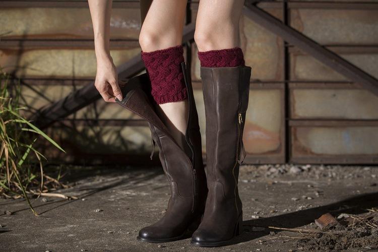 Christmas Boot Cuff Thick Short-Sleeved Thick Thick Bamboo Knit Wool Yarn Socks - 1