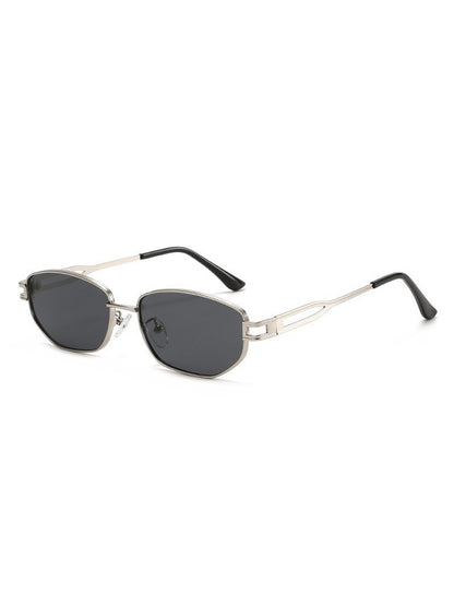 Calliope Metal Rhombus-Frame Sunglasses