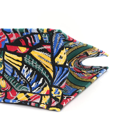 Canvas Embroidered Butterfly Book Tote Black Multicolor