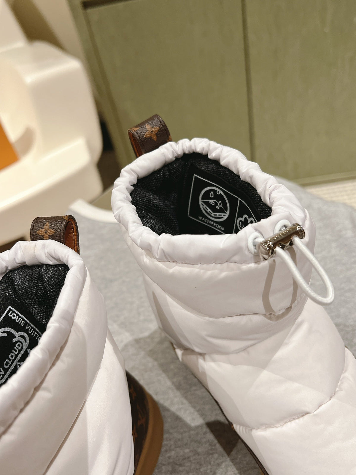 LV Cloud Ankle Boot Sneaker White Nylon Monogram Canvas