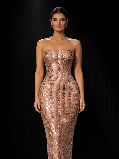 Arabella Maxi Dress In Silver