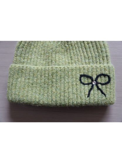 Haila - Knitted Beanie with Butterfly Embroidery