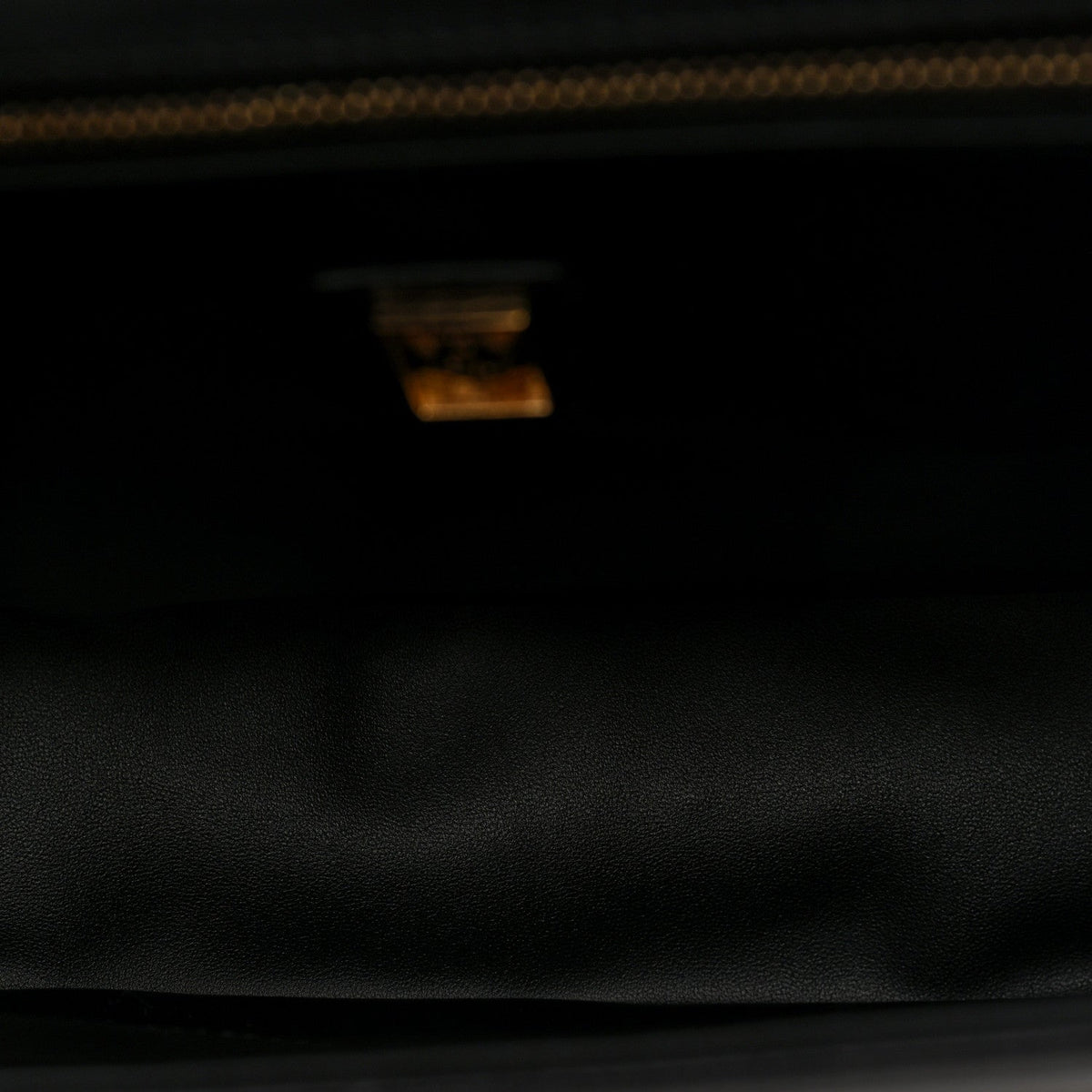 Honey Calfskin Lizard Equestrian Bag Black