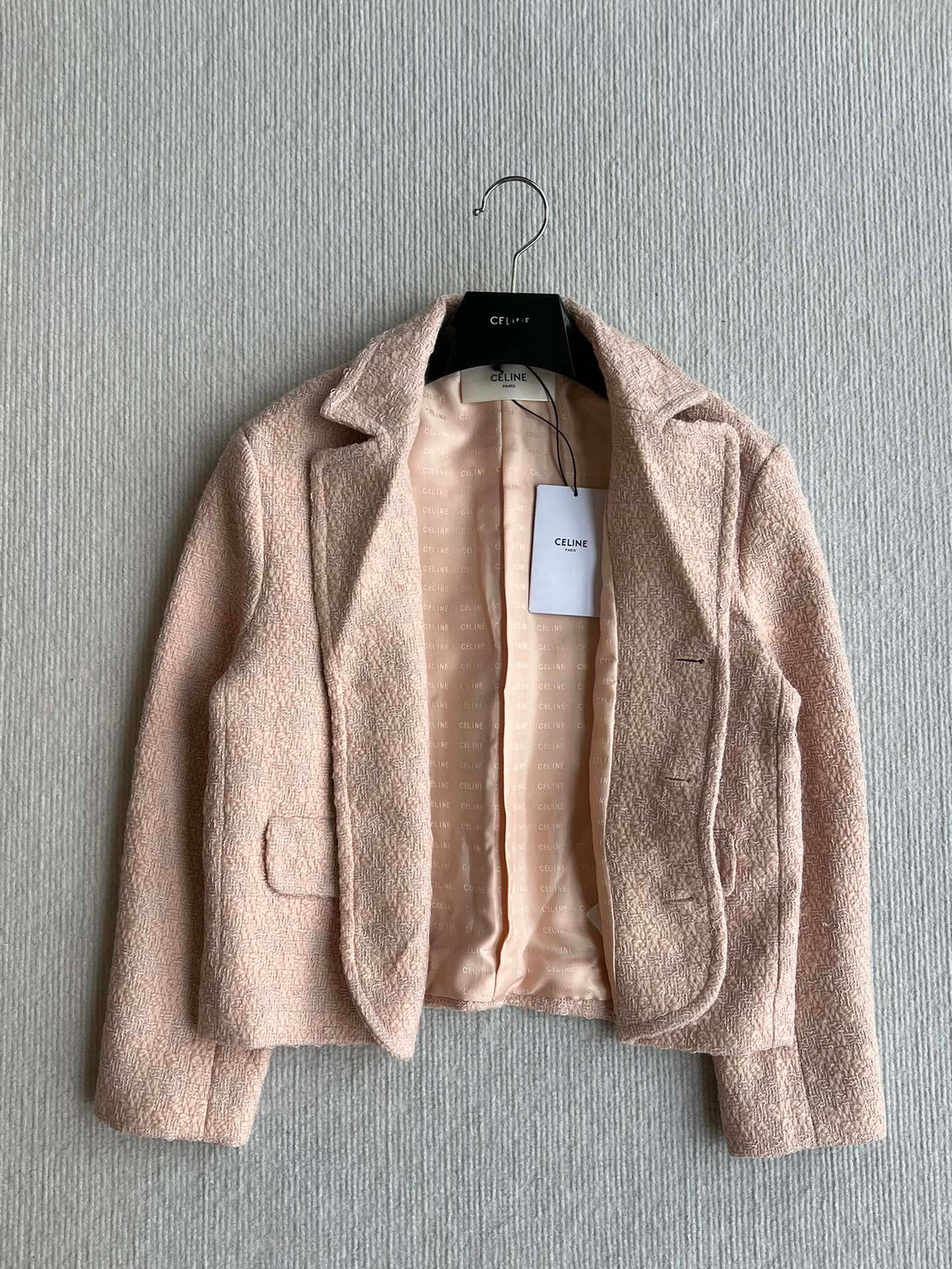 Celine 25 Jacekt Pink Wool Mohair