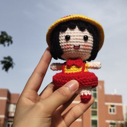 Cute Cherry Blossom Doll Crochet Bag Keychain