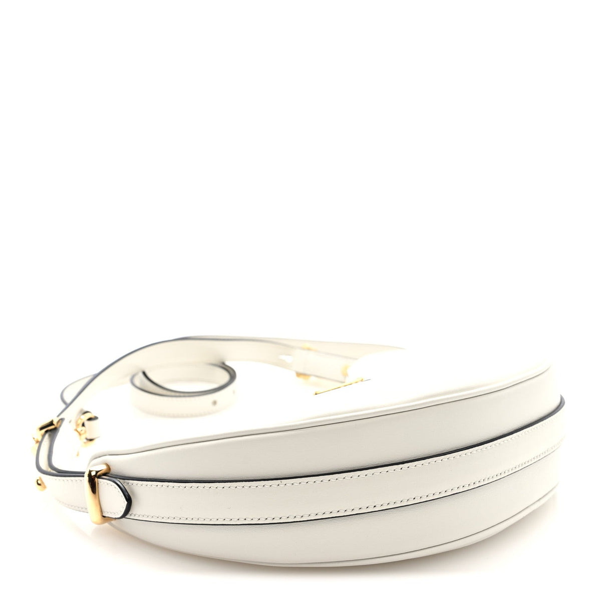 Soft Calfskin Arque Shoulder Bag White