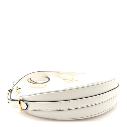Soft Calfskin Arque Shoulder Bag White