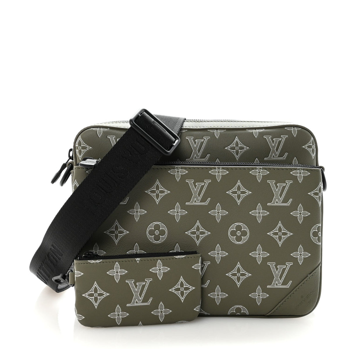Monogram Shadow G65 Trio Messenger Olive Green