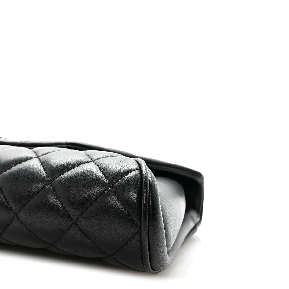 Lambskin Quilted Fold Up Again Clutch Black