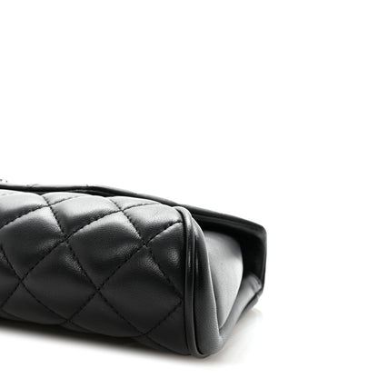 Lambskin Quilted Fold Up Again Clutch Black