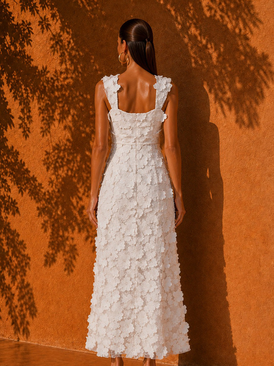 Aubrey Embroidered Butterfly Sleeveless Midi Dress