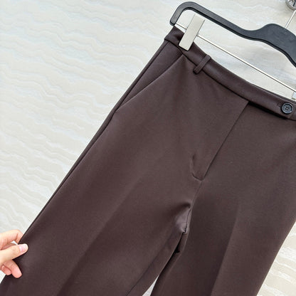 Miumiu Low Waist Trousers Chestnut Cotton