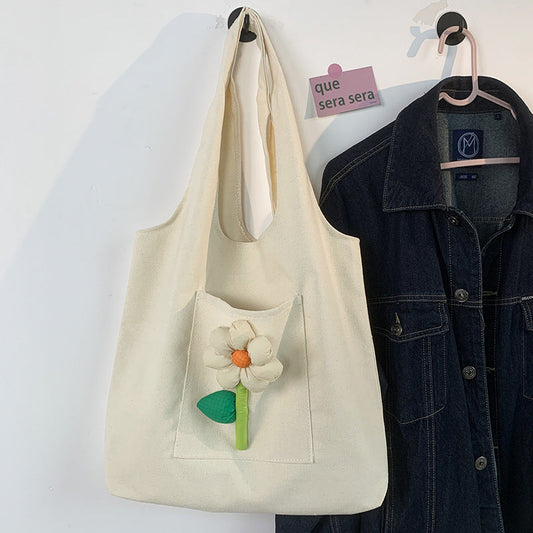 Fresh Flower Art Colorful Canvas Bag