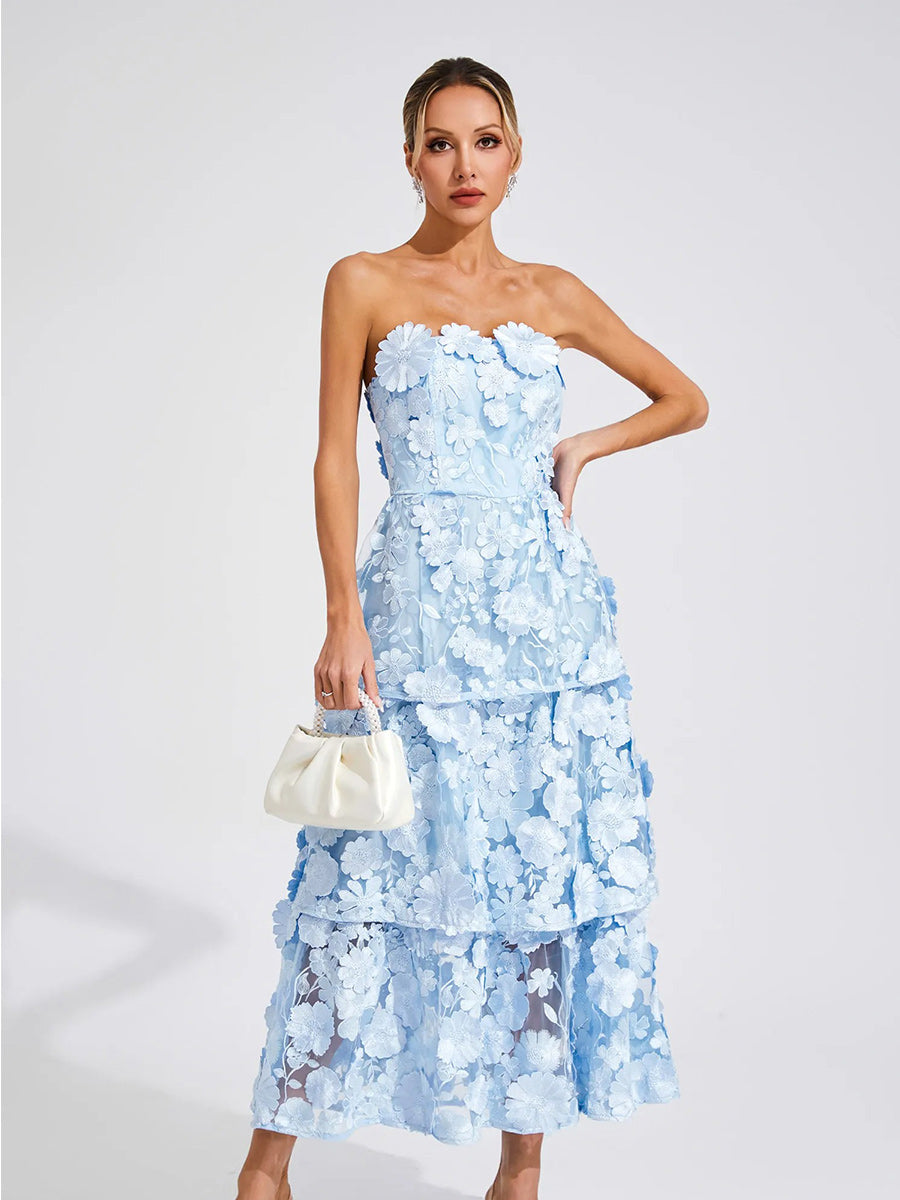 Fiorella Midi Dress In Blue