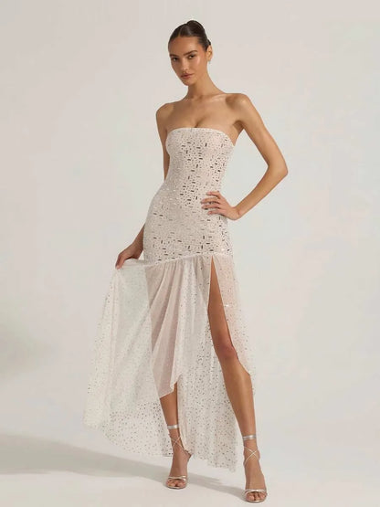 Adela Asymmetric Maxi Dress