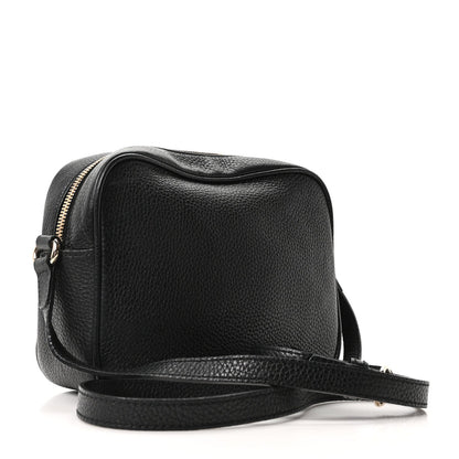 Pebbled Calfskin Small Soho Disco Bag Black