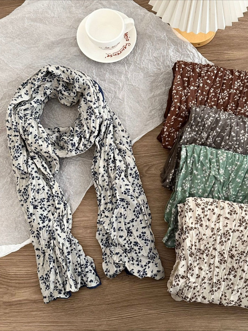 Scarvii - Korean Style Floral Print Scarf Shawl Wrap