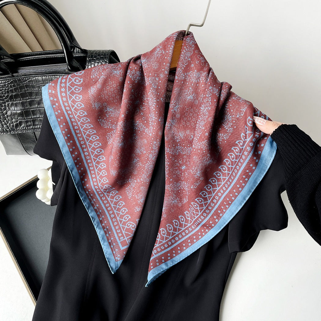 Scarvii - 27.5" Boho Paisley Print Scarf - Vintage &amp; Light