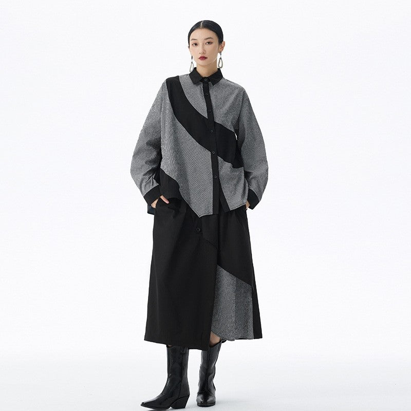 Irregular Design Long-Sleeved Shirt