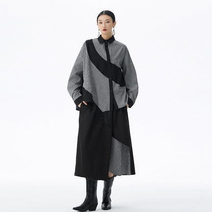 Irregular Design Long-Sleeved Shirt