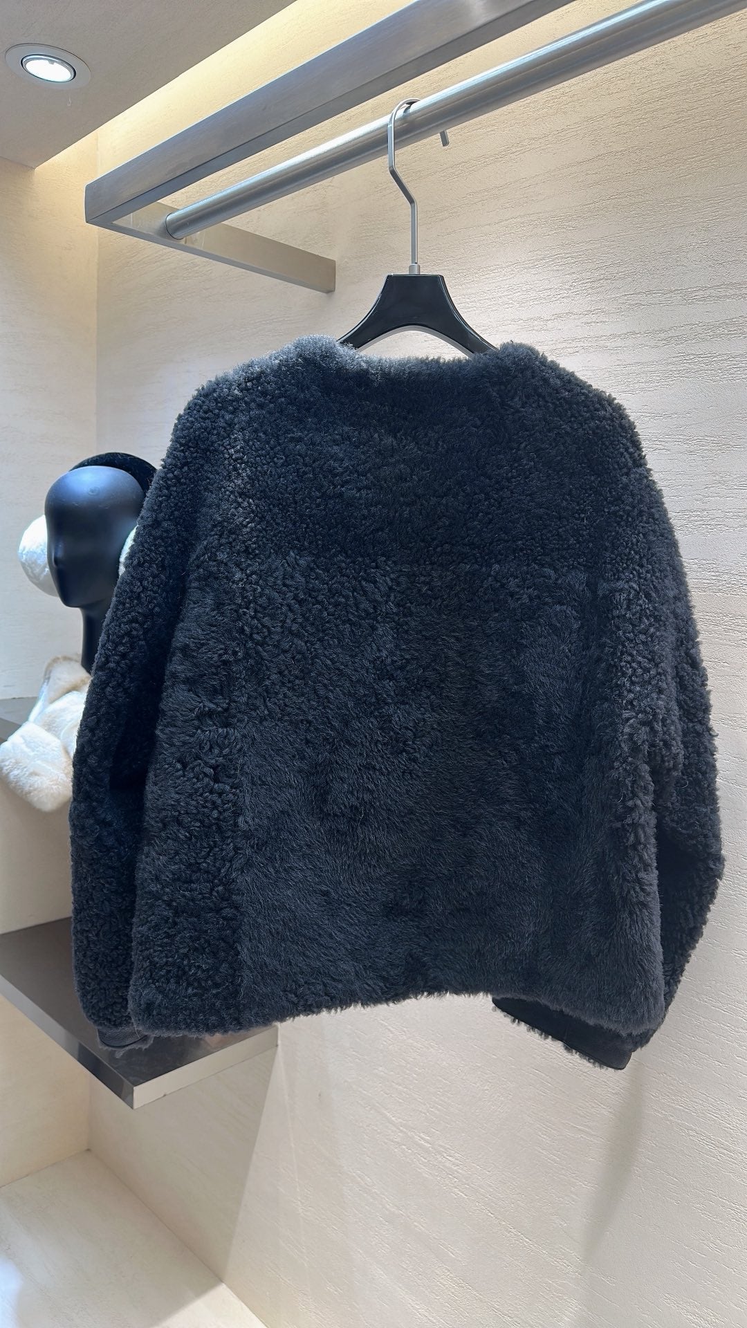 CELINE Shearling Black Coat 333331