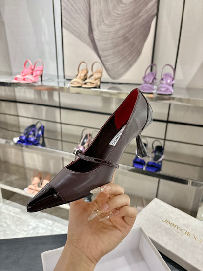 Jimmy Choo Aren Pump 65 Burgundy Cowhide 597664