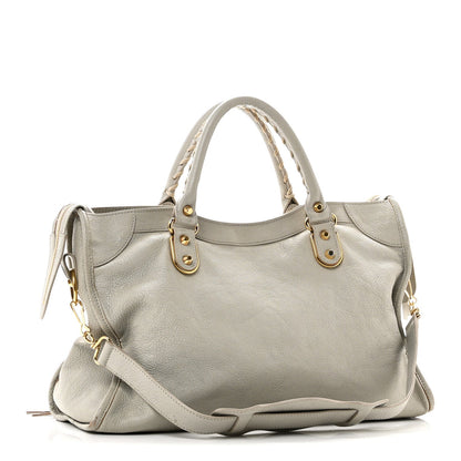 Chevre Gold Metallic Edge Hardware City Gris Glace