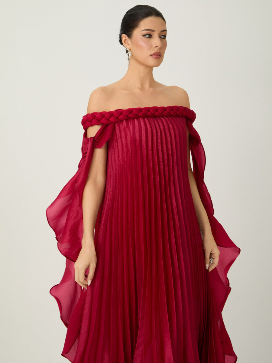 Rosalie Off-Shoulder Braided Maxi Dress