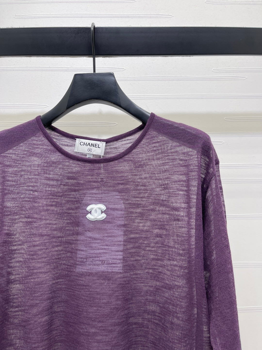 CC 26s Camisole and Long-Sleeved Knit Two-Piece Set Purple 343461