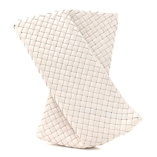 Nappa Intrecciato Crisscross Clutch Chalk